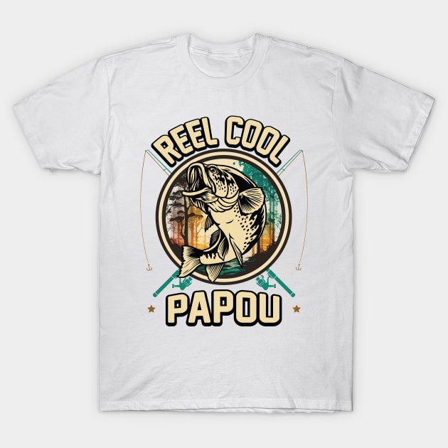 Reel Cool Papou Fishing Gift T-Shirt by ryanjaycruz